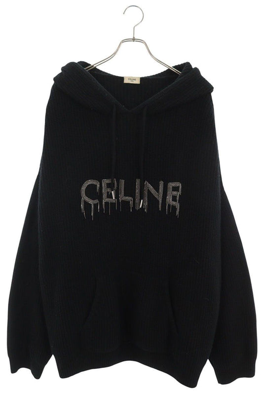 Celine Chain Logo Design Knit Hoodie XL