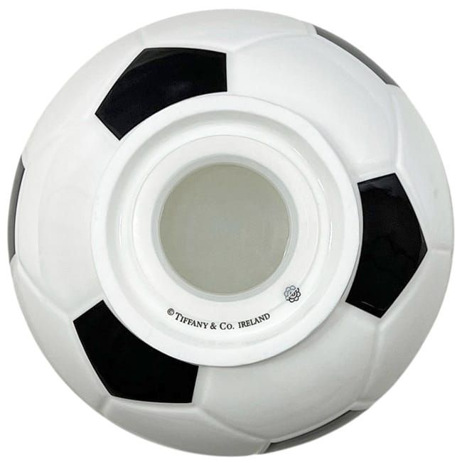 Tiffany & Co Savings Soccer Ball Baby Bank Ceramic White Interior — view 4