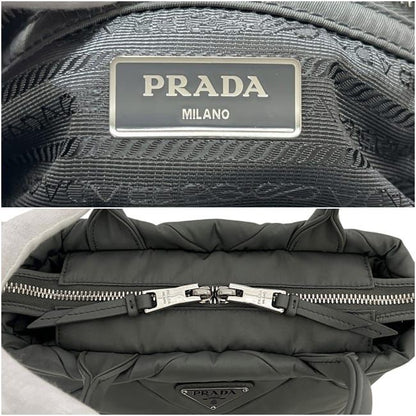 Prada 2-Way Patted Re-Nylon Tote Bag 25 IC Tag Reactive Nylon Mercury Gray — view 4