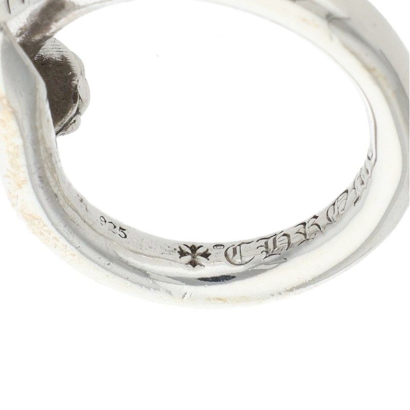 Chrome Hearts Nail Crsball P D Cross Ball Pave Diamond Silver Ring — view 3