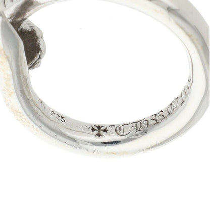 Chrome Hearts Nail Crsball P D Cross Ball Pave Diamond Silver Ring — view 3
