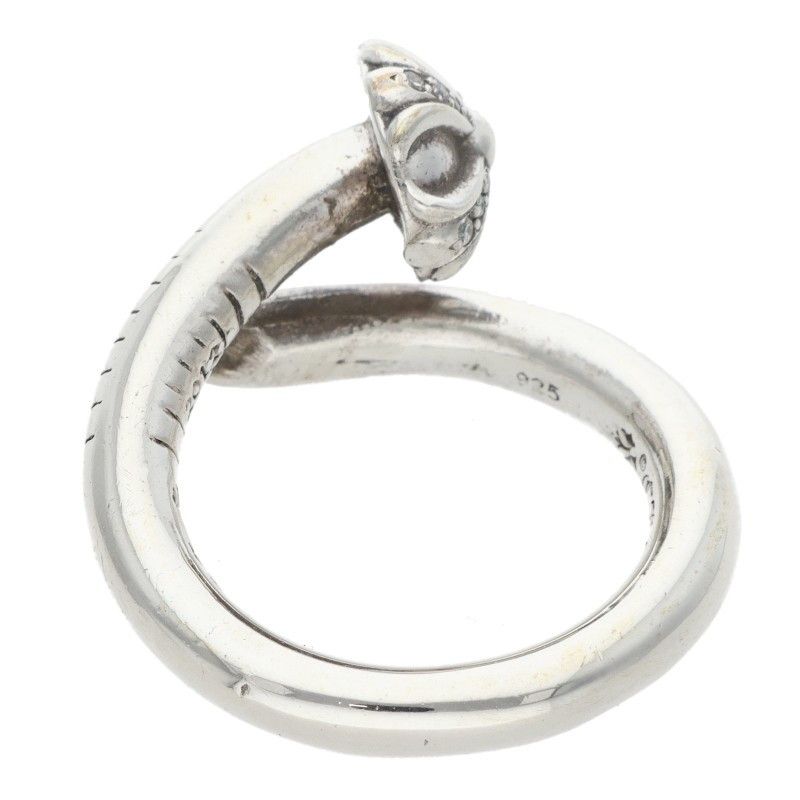 Chrome Hearts Nail Crsball P D Cross Ball Pave Diamond Silver Ring — view 2