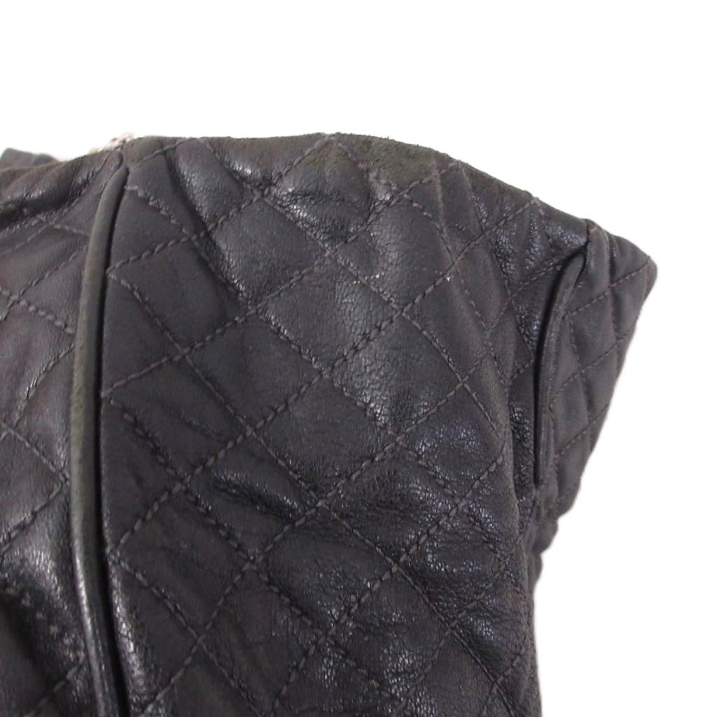 Dolce & Gabbana Tote Bag Shoulder Leather Quilted Chain Black — view 7