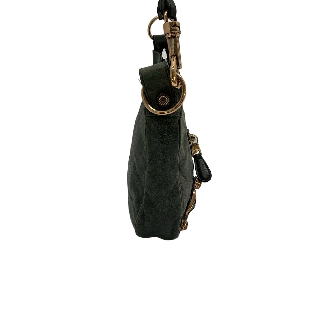 Balenciaga Shoulder Bag the Giant Hips Dark Green Leather — view 4