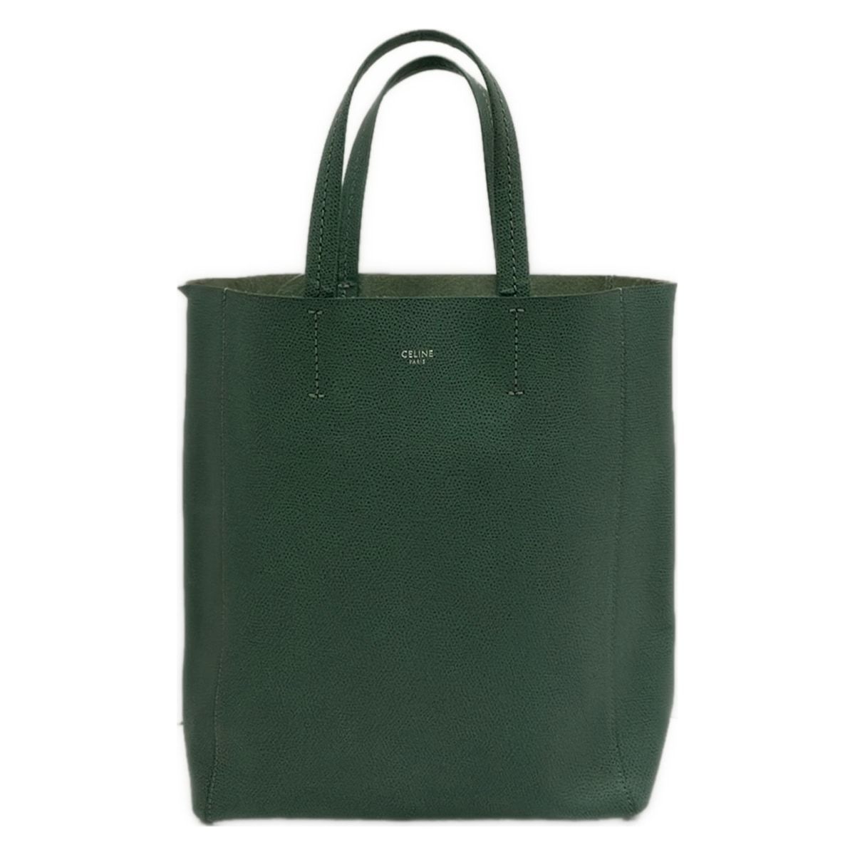 Celine Tote Bag Vertical Cabas Mall Green Leather