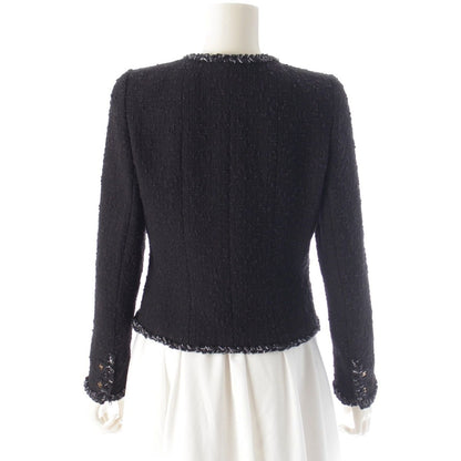 Chanel 07P Tweed Coco Buttons Collarless Jacket Black 34 — view 4