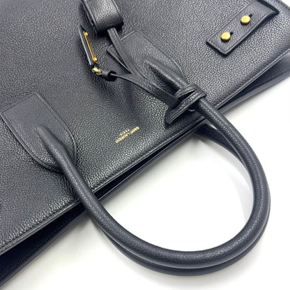 Saint Laurent Paris Sac de Jour Business Gray Leather Black Tote Bag Gold — view 8