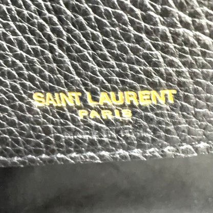 Saint Laurent Paris Sac de Jour Business Gray Leather Black Tote Bag Gold — view 4