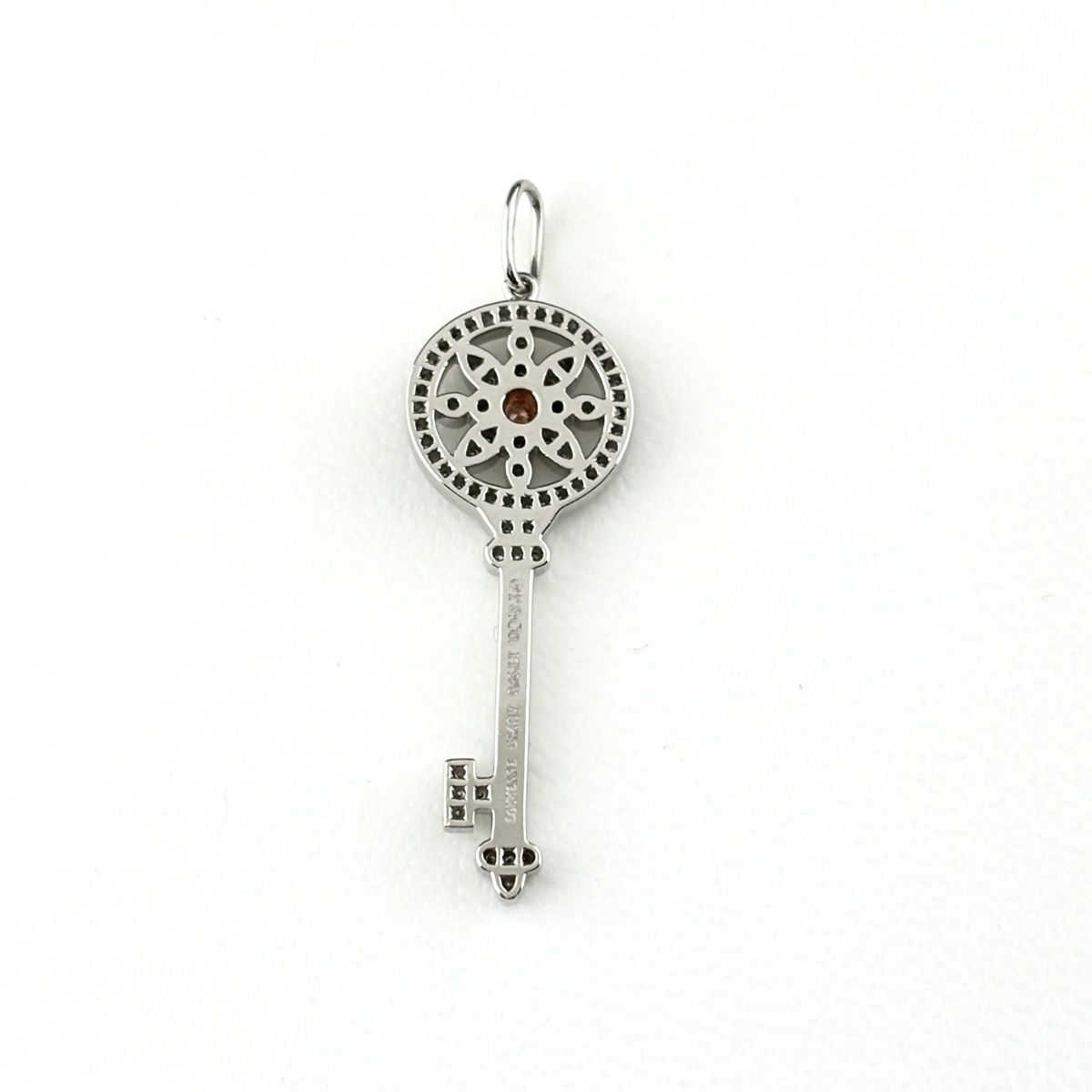 Tiffany & Co Daisy Key Platinum Yellow Gold Pendant 750 Diamond — view 4