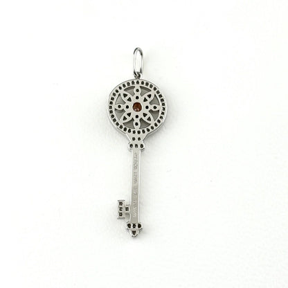 Tiffany & Co Daisy Key Platinum Yellow Gold Pendant 750 Diamond — view 4