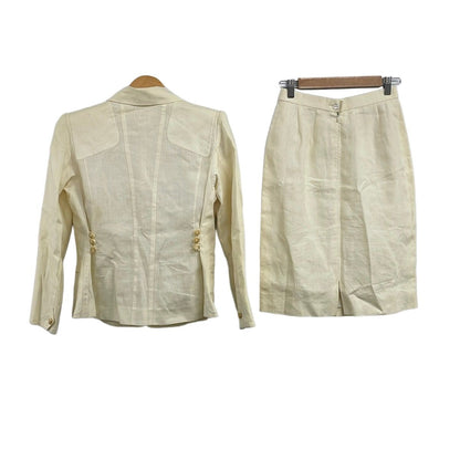 Hermes Skirt Suit Ivory Linen — view 2
