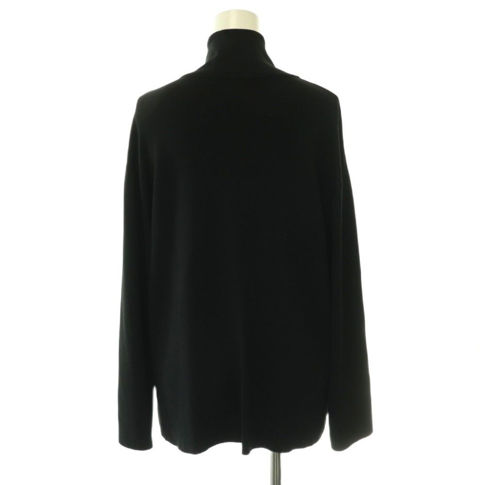 Gucci Gathered Ruffle V-neck Blouse Pullover Long Sleeve Black Sweater L — view 2