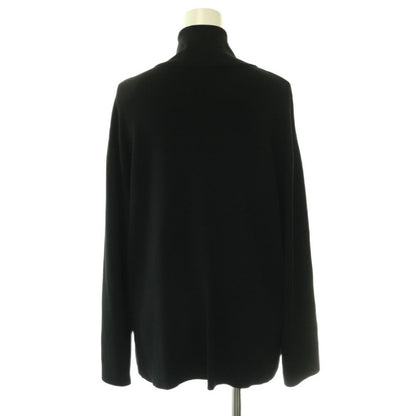 Gucci Gathered Ruffle V-neck Blouse Pullover Long Sleeve Black Sweater L — view 2