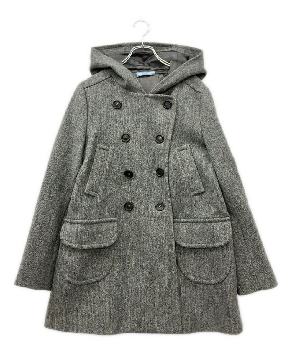 Prada Wool Hooded Pee Coat 42