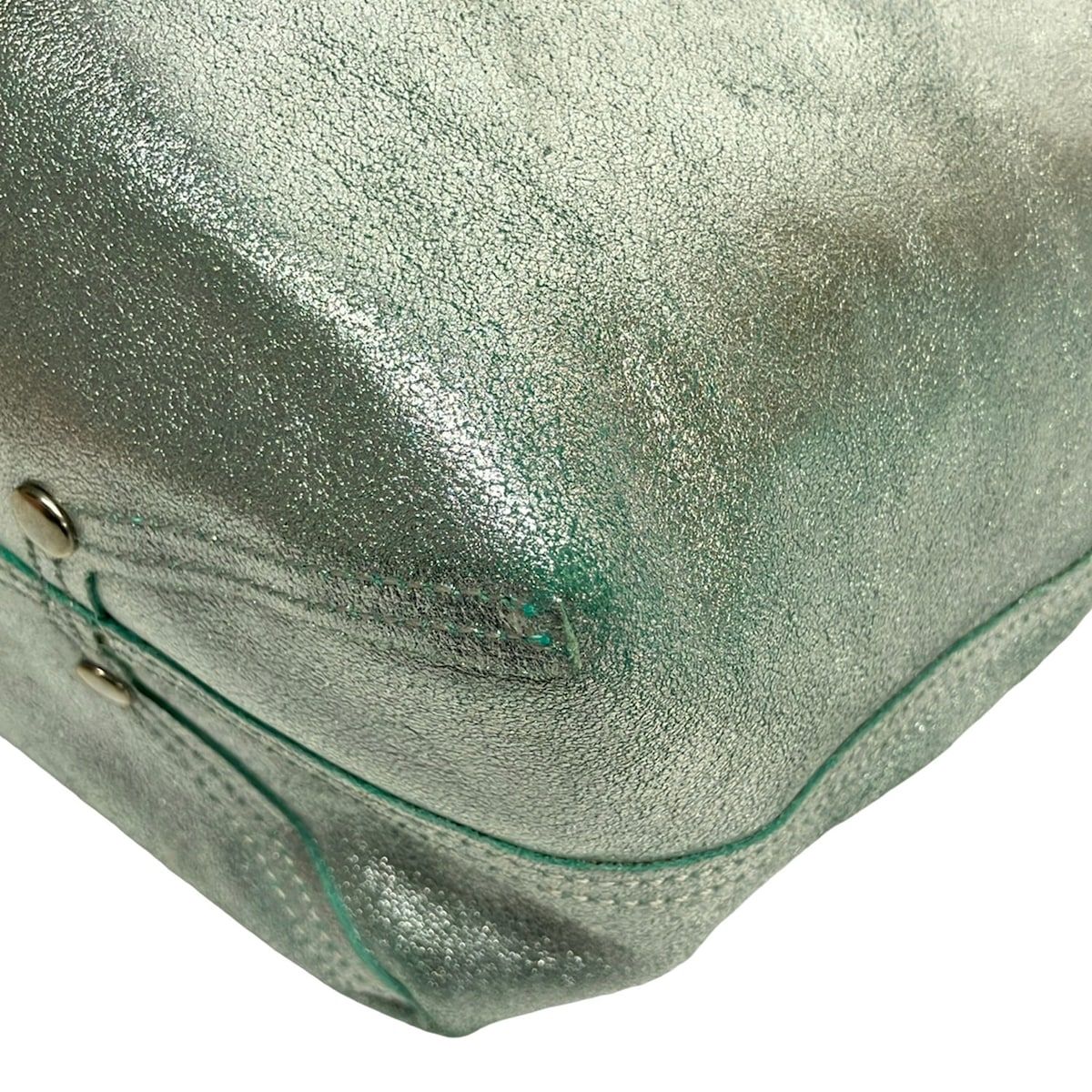 Tiffany & Co Tote Bag Silver Blue Reversible Leather — view 6