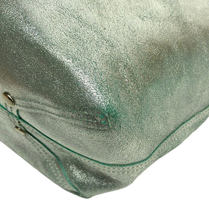 Tiffany & Co Tote Bag Silver Blue Reversible Leather — view 6