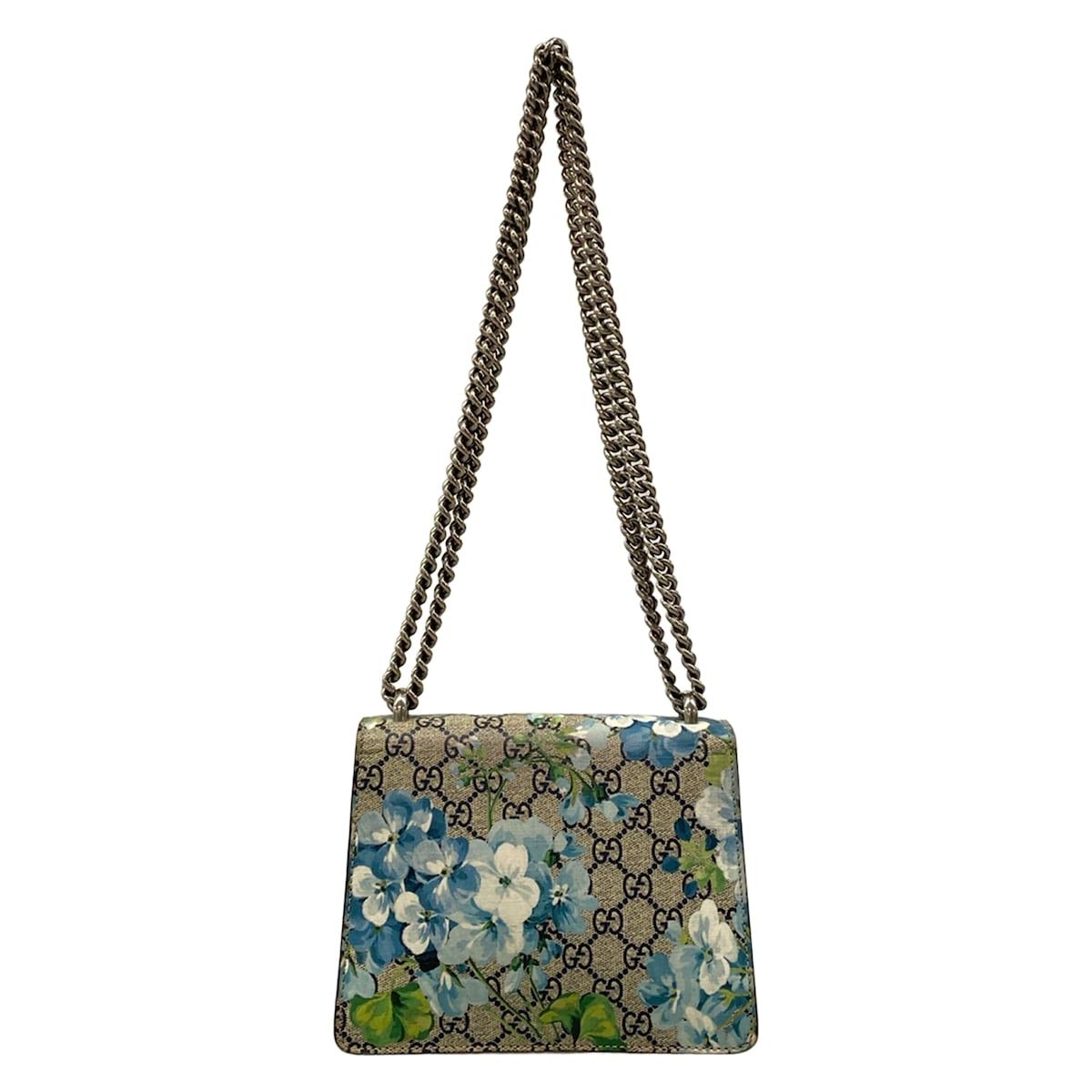 Gucci Shoulder Bag Dionysus GG Blooms Navy Ivory Multi Chain — view 3