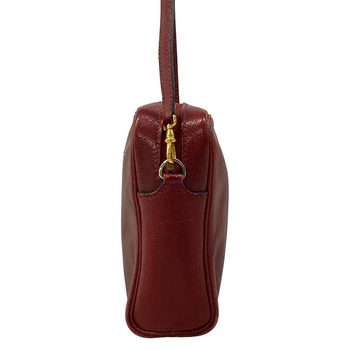 Hermes Shoulder Bag Red Gold Jockey Leather — view 4