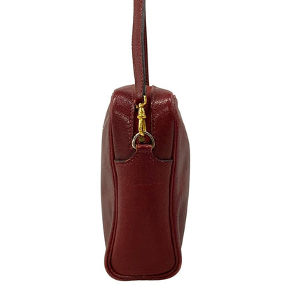 Hermes Shoulder Bag Red Gold Jockey Leather — view 4