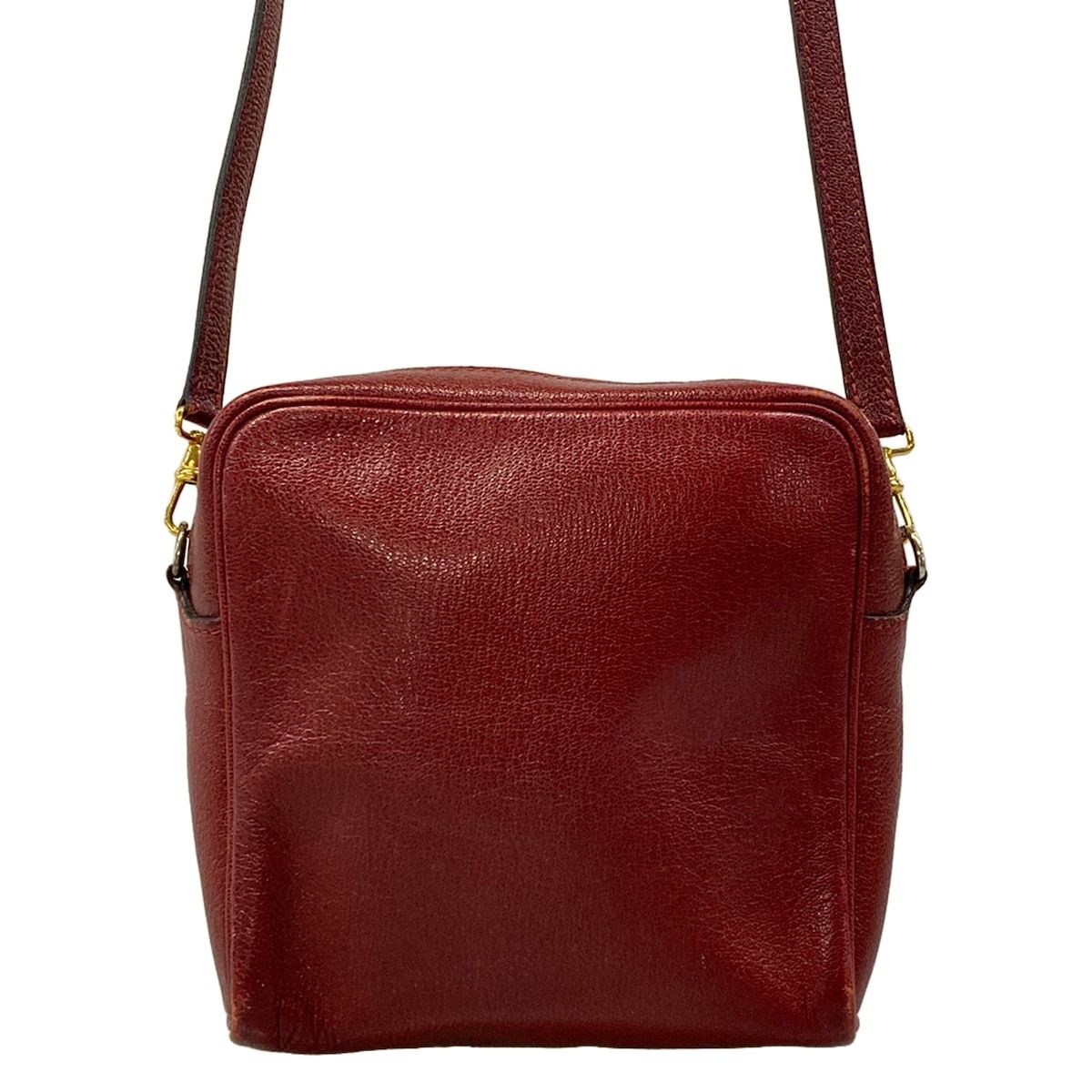Hermes Shoulder Bag Red Gold Jockey Leather — view 3