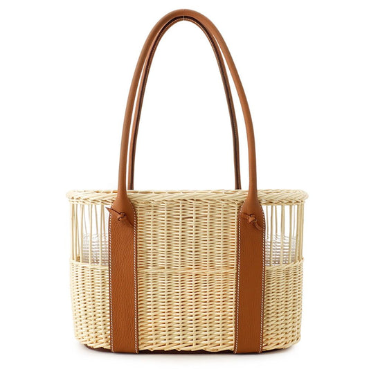 Hermes Bottle Basket Park Gold Willow Taurillon Squirrel Wine Glass Included