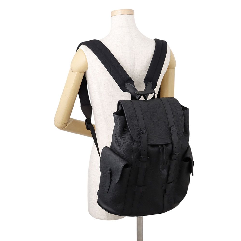 Louis Vuitton Backpack Monogram Taurillon Christopher PM Black — view 4