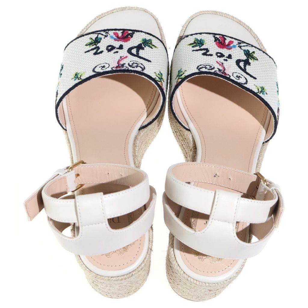 Dioriviera Dway Wedge Slide Sole Sandals Espadrilles Beige — view 4