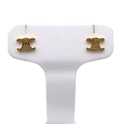 Celine Earrings Triomphe Gold Logo — view 2