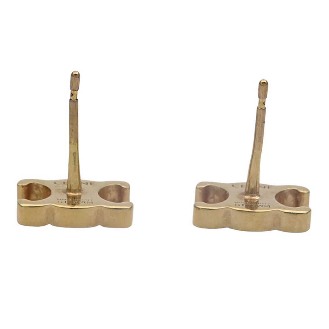Celine Earrings Triomphe Gold Logo — view 4