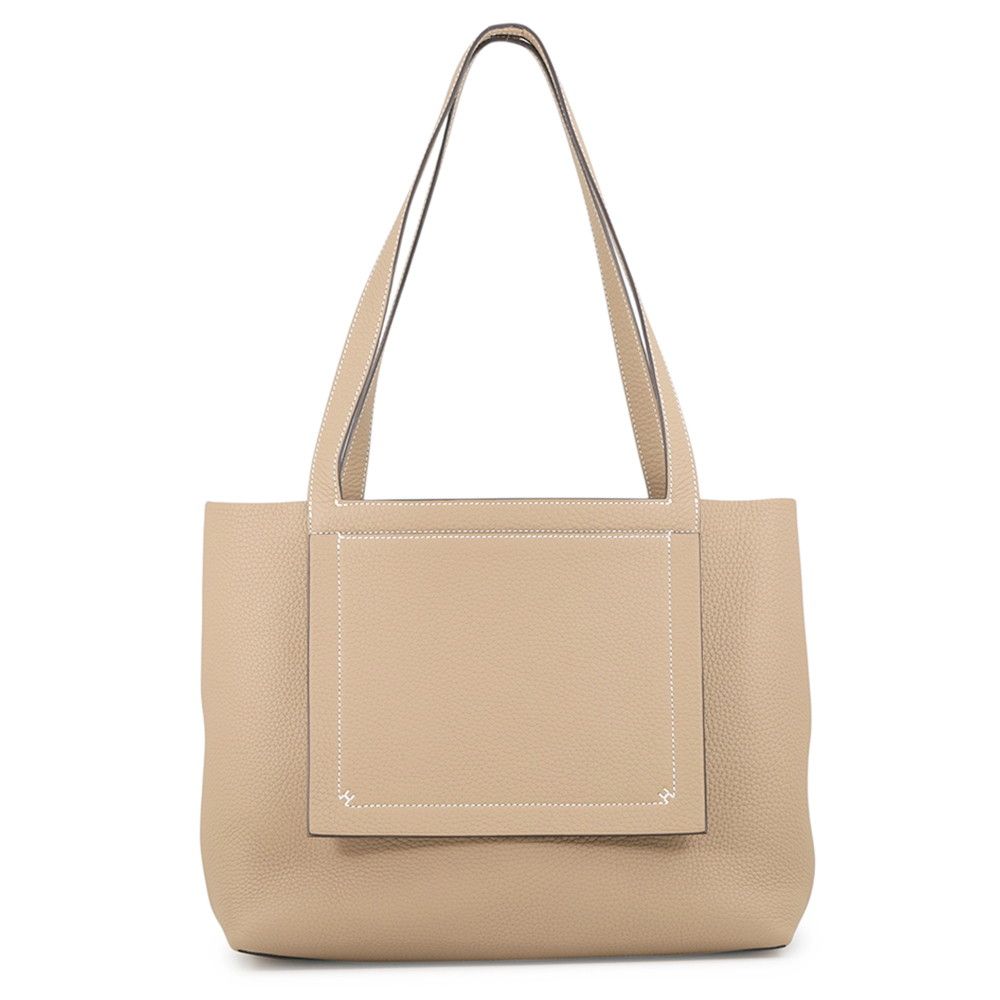 Hermes Tote Bag Cabas Sellier 31 Beige Marfa Taurillon Clemence