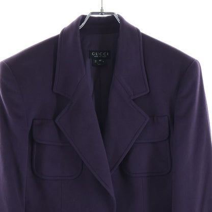 Gucci Cashmere GG Button Jacket Purple 40 — view 3