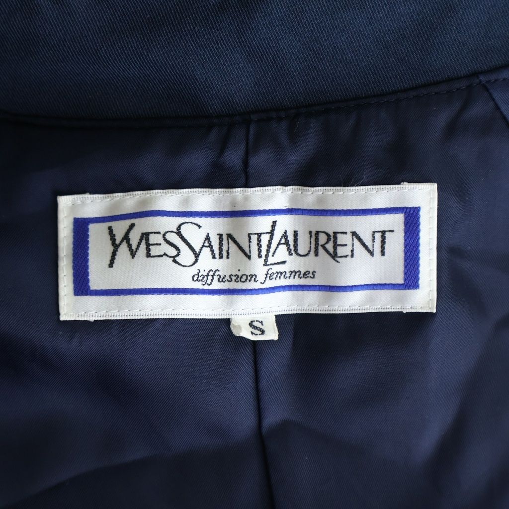 Saint Laurent Jacket Navy with Fur Liner 40 — view 8