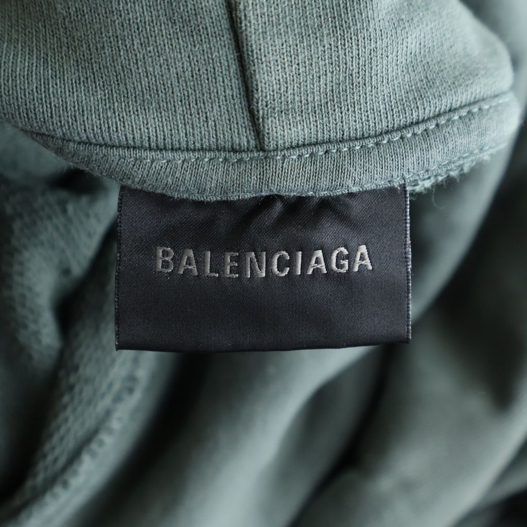 Balenciaga Mirror Logo Print Pullover Hoodie Khaki — view 6