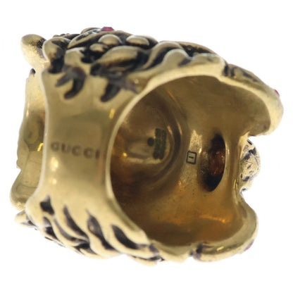 Gucci Lion Head Multi Stone Ring Gold — view 6