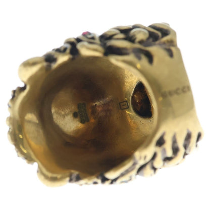 Gucci Lion Head Multi Stone Ring Gold — view 5