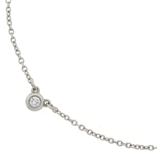 Tiffany & Co by the Yard Diamond Pendant Chain 925 Sterling Silver