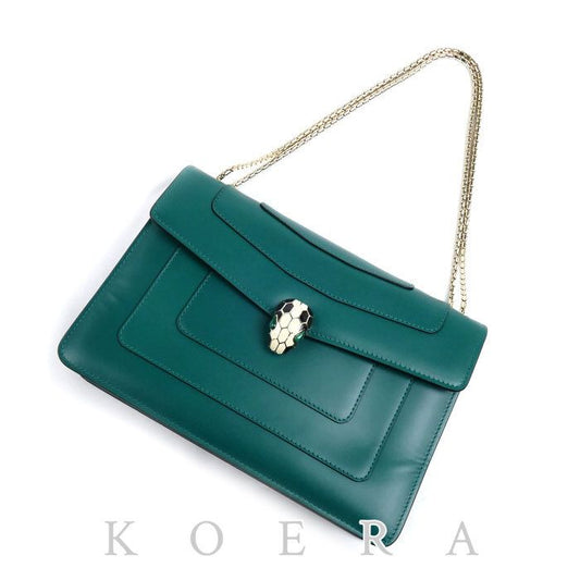 Bvlgari Serpenti Forever Chain Shoulder Bag Green