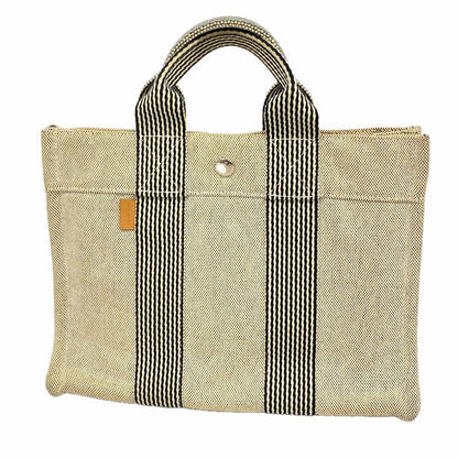 Hermes Tote Bag New Fourre Tout PM Toile H Black Silver