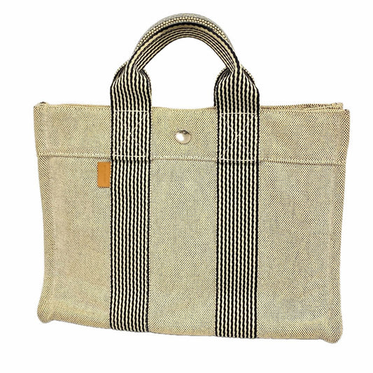 Hermes Tote Bag New Fourre Tout PM Toile H Black Silver
