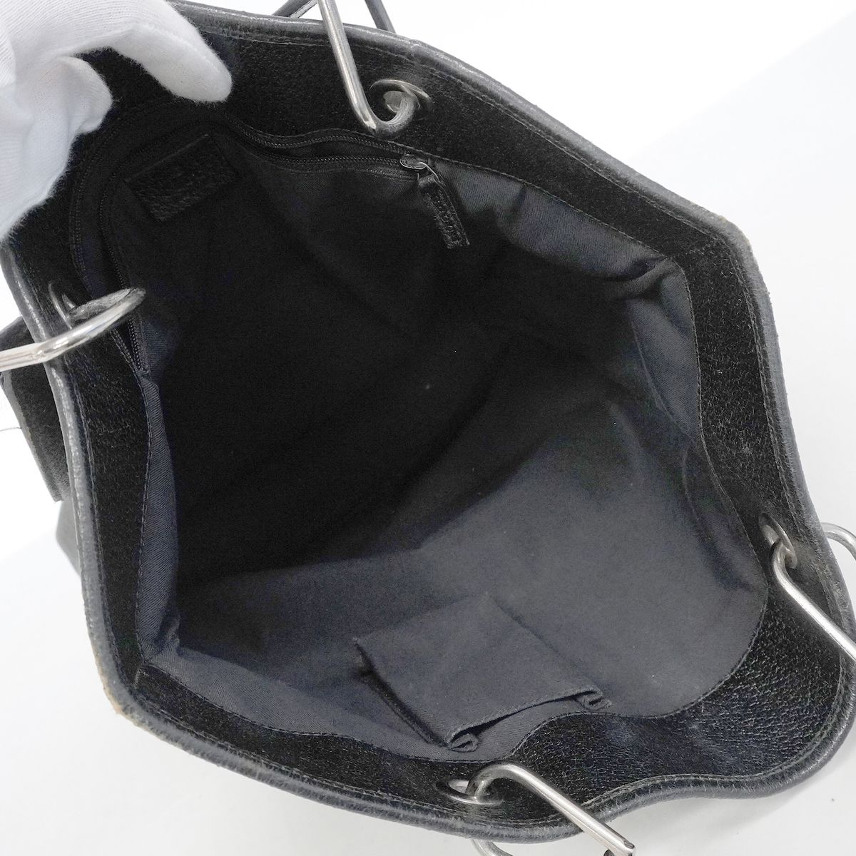 Gucci Tote Bag GG Canvas Black Silver — view 4