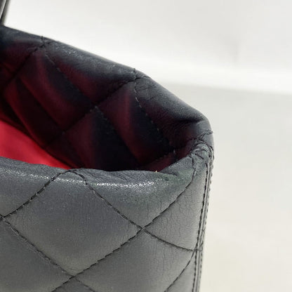 Chanel Tote Bag Cambon Lambskin Black Silver — view 8