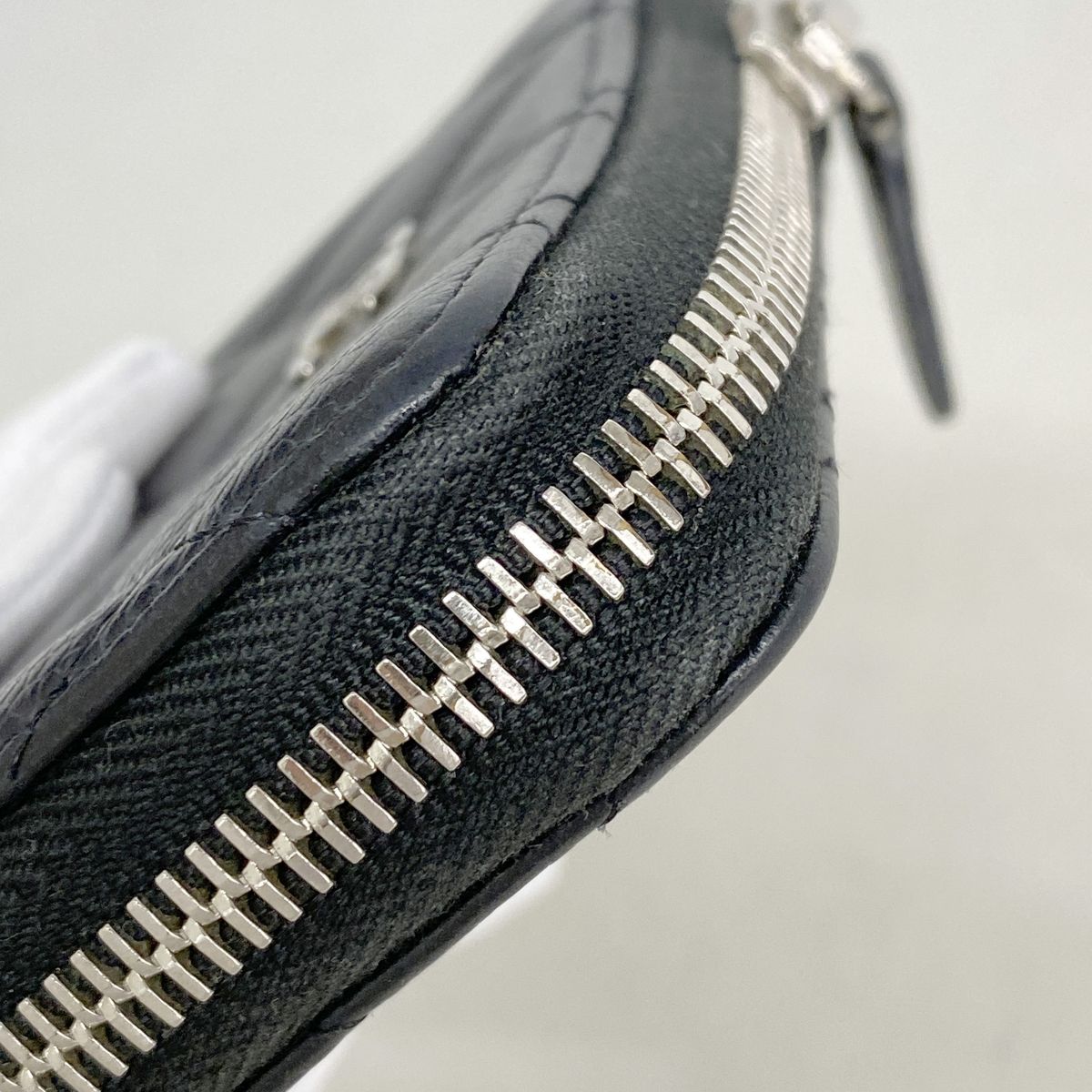 Chanel Coin Purse Quilted Caviar Leather Black Silver — view 6