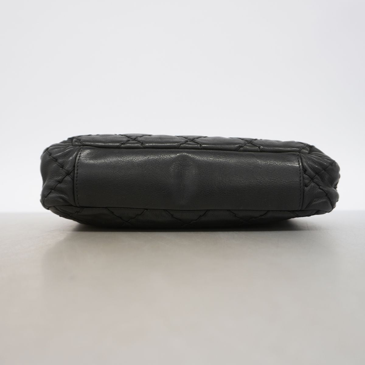 Chanel Shoulder Bag Wild Stitch Leather Black Silver — view 3