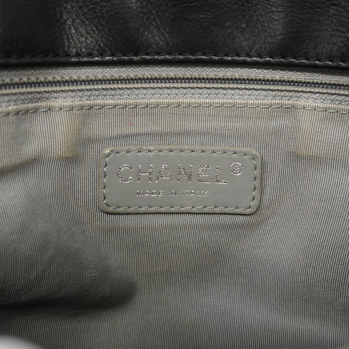 Chanel Shoulder Bag Wild Stitch Leather Black Silver — view 5