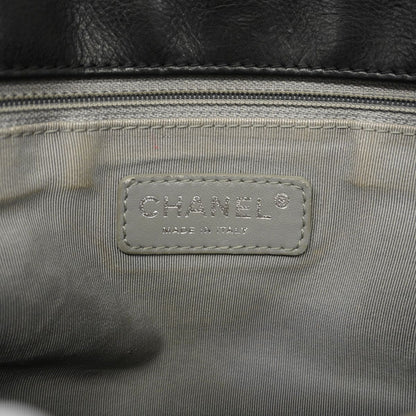 Chanel Shoulder Bag Wild Stitch Leather Black Silver — view 5