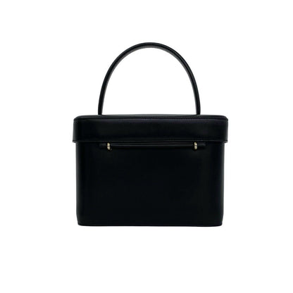 Celine Vintage Star Ball Logo Leather Handbag Vanity Bag Black — view 3