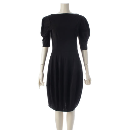 Prada Rayon Nylon Short Sleeve Dress Black