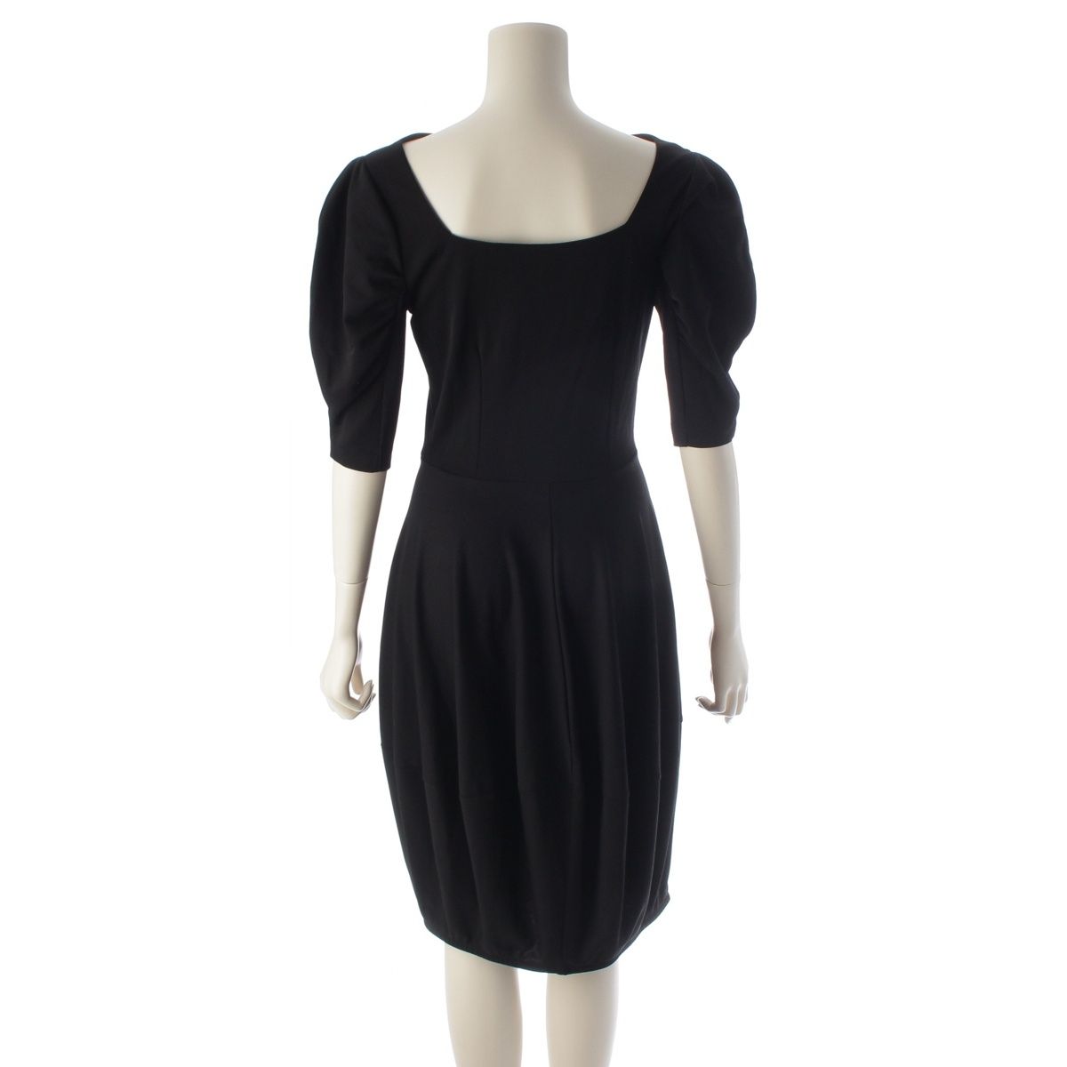 Prada Rayon Nylon Short Sleeve Dress Black — view 4