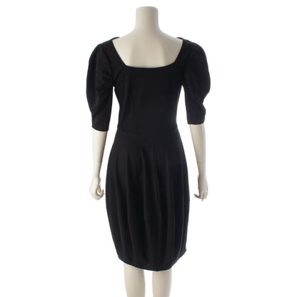 Prada Rayon Nylon Short Sleeve Dress Black — view 4