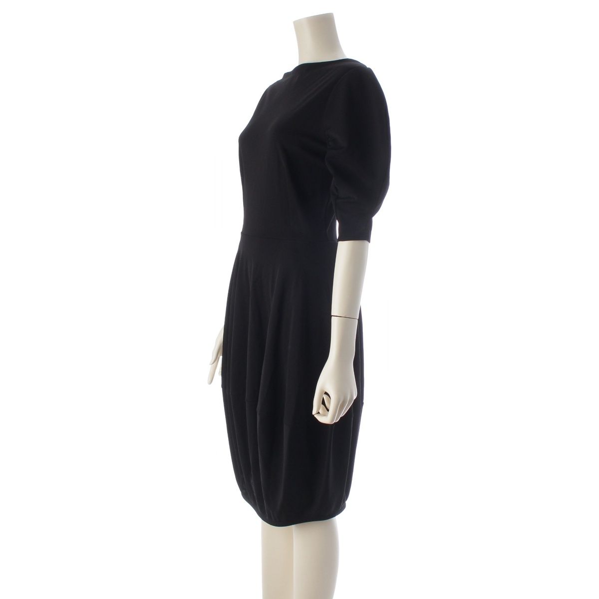 Prada Rayon Nylon Short Sleeve Dress Black — view 2